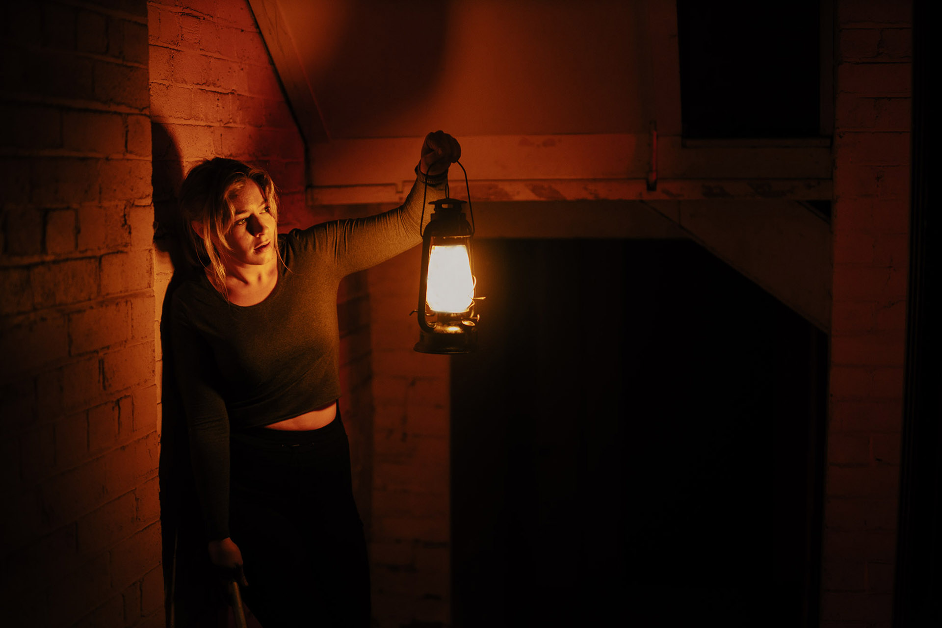 Actress Megan Bell in scene from australian horror feature Remnant
